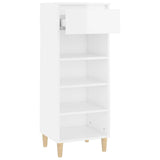Shoe Cabinet High Gloss White 40x36x105 cm Engineered Wood 819774