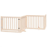 Dog Gate with Door Foldable 10 Panels 800 cm Poplar Wood 3155667