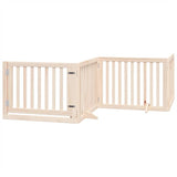 Dog Gate with Door Foldable 10 Panels 800 cm Poplar Wood 3155667