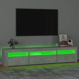 TV Cabinet with LED Lights Concrete Grey 195x35x40 cm 3152741
