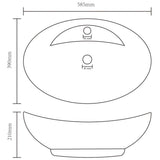 Luxury Basin Overflow Oval Matt Dark Brown 58.5x39 cm Ceramic 146940