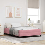 Box Spring Bed with Mattress Pink 140 x 220 cm Fabric 3398796