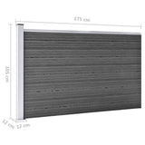 Fence Panel Set WPC 872x105 cm Black 3070450