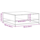 Coffee Table Grey Sonoma 100x100x30 cm Engineered Wood and Metal 848777