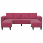 Sofa Set 3 pcs Wine red Velvet 3335126