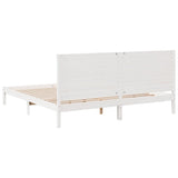Extra Long Bed Frame without Mattress White 200x220 cm Solid Wood 3309320