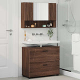 Bathroom Furniture Set with Drawer with Shelf 2 pcs Brown Oak 3393020