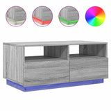 Coffee Table with LED Lights Grey Sonoma 90x49x40 cm 839838