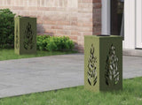 Solar LED Pathway Light 2 pcs Olive Green Cold Rolled Steel 879796