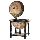 Globe Bar Wine Stand Black Solid Wood Eucalyptus 343474