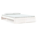 Bed Frame without Mattress White Solid Wood 160x200 cm 814960