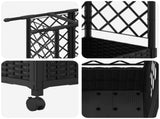 Raised Bed with Trellis and Roof Black 163.5 x 40 x 142 cm PP 3423125