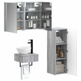 Bathroom Cabinet Set 4 pcs Grey Sonoma Engineered Wood 3407380