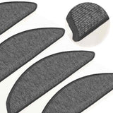 Stair Mats 15 pcs 56x17x3 cm Beige and Grey Half Round 326894