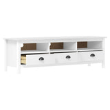 TV Cabinet Hill White 158x40x47 cm Solid Pine Wood 288928