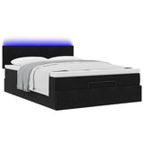 Ottoman Bed with Mattress & LEDs Black 140x200cm Velvet 3312556