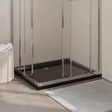 Rectangular ABS Shower Base Tray Black 80x90 cm 148917