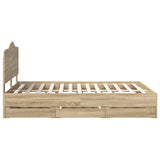 Bed Frame with Drawer Sonoma Oak 150 x 200 cm Engineer Wood 3413403