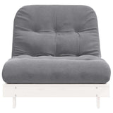 Futon Sofa Bed with Mattress White 90x206x11 cm Solid Wood Pine 846762