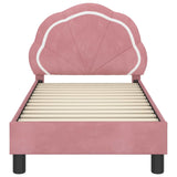 Toddler Bed Frame with Headboard Pink 70 x 140 cm Velvet 42010897
