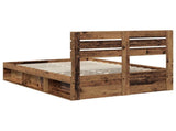 Bed Frame with Headboard Old Wood 140 x 200 cm Solid Pine Wood 3411413
