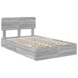 Storage Bed Grey Sonoma 135 x 190 cm Engineered Wood 3412288