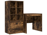 Desk with Drawer with Shelf with Storage 2 pcs Smoked Oak 3337341