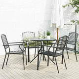 Stackable Garden Chair Set 5 pcs Anthracite Powder-coated Steel 3283769