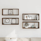 Wall Cube Shelves 4 pcs Smoked Oak 60x15x23 cm Engineered Wood 815925