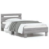 Bed Frame without Mattress with Headboard Grey Sonoma 75x190 cm Small Single 838573