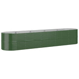 ZNTS Garden Raised Bed Powder-coated Steel 368x80x68 cm Green 318963