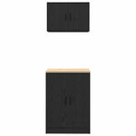 ZNTS Garage Cabinets 2 pcs Black Engineered Wood 3328306