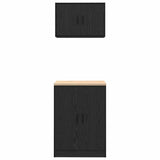 ZNTS Garage Cabinets 2 pcs Black Engineered Wood 3328306