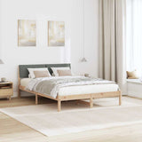 Bed frame Brown and dark grey 140 x 200 cm Solid pine wood 878535