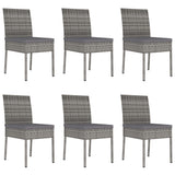 Outdoor Dining Set Grey Poly rattan, powder-coated steel, glass 3100404