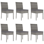 ZNTS 7 Piece Outdoor Dining Set with Cushions Poly Rattan Grey 3100404