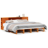 Bookcase Bed without Mattress Wax Brown 180x200 cm Super King Solid Wood 3323886