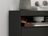 16 Shoe Pair Storage Cabinet, with Flip Doors - High Gloss Black T3398P343168