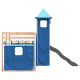 Bunk Bed without Mattress with Slide and Curtains Blue 80x200 cm 3284198
