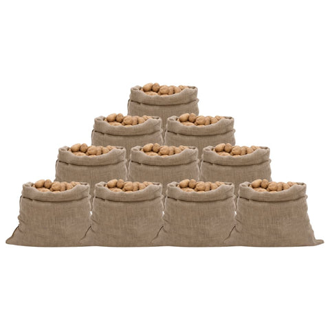 ZNTS Jute Sacks 10 pcs 100x110 cm 100% Jute 220 gsm 155782