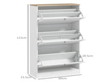 Shoe Cabinet with 3 Flip Drawers, Narrow Shoe Storage Cabinet for 18 Pairs, Freestanding Slim Shoe T3398P344852