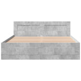 Bed Frame with Headboard without Mattress Concrete Grey 160x200 cm 3295551