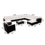 12 Piece Garden Lounge Set with Cushions Poly Rattan Brown 42091