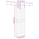 Sliding Door with Hardware Set 70x210 cm Solid Wood Pine 3332694