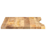 Desk Top with Curve 80x50x2.5 cm Solid Wood Rough Mango 370192