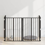 Dog Gate 4 pcs Black 60 x 80 cm Galvanised Steel 892015