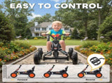 Kids Pedal Go Kart with Steel Frame, Sporty Design, for Ages 2-5 Years, Black T3398P422449