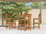 Bar Stool Set of 4 Natural wood Solid acacia wood Standard 310286
