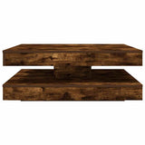 Coffee Table 360-Degree Rotatable Smoked Oak 90x90x34.5 cm 3321355
