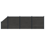 Fence Set 4 pcs 619 x 186 cm WPC and Aluminium Black 3429422